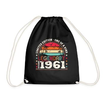 Legendary September 1961 61st birthday gift - Drawstring Bag - black - Front