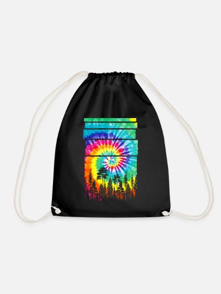 Wald Hippie Batik Natur Bäume Wald - Turnbeutel - Schwarz
