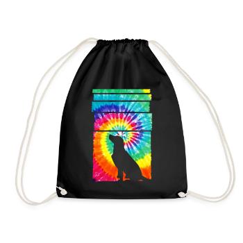 Dog Hippie Tie Dye - Turnbeutel - Schwarz - Vorne