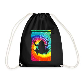 Frog Hippie Tie Dye - Turnbeutel - Schwarz - Vorne