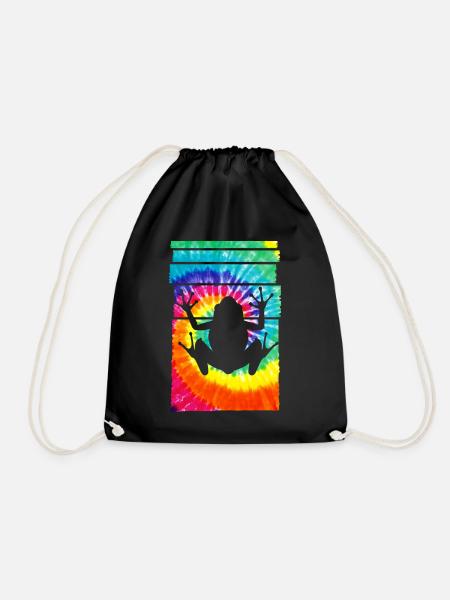 Frog Hippie Tie Dye - Turnbeutel - Schwarz