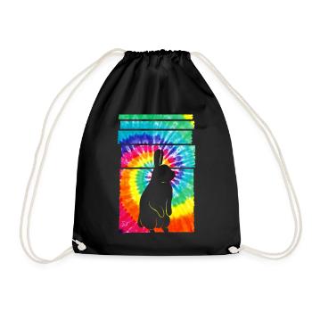 Rabbit Hippie Tie Dye - Turnbeutel - Schwarz - Vorne