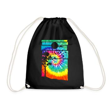 Wald Hippie Batik Natur Bäume Wald - Turnbeutel - Schwarz - Vorne
