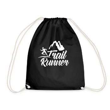 Trail Runner Trail Run Running Race - Drawstring Bag - black - Front