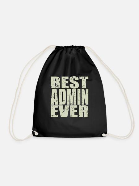 Best Admin ever Admin Geschenk - Turnbeutel - Schwarz