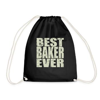 Best Bäcker ever Bäcker Geschenk - Turnbeutel - Schwarz - Vorne