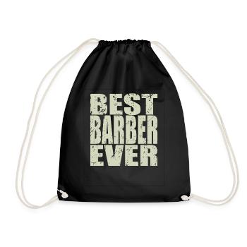 Best Barber ever Barber Geschenk - Turnbeutel - Schwarz - Vorne