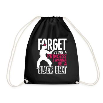 Karate Princess Girl Woman Gift - Drawstring Bag - black - Front