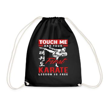 Karate Kampfsportler Kämpfer - Turnbeutel - Schwarz - Vorne