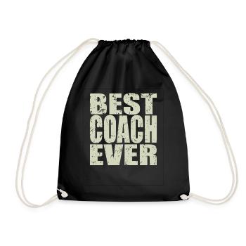 Best Coach ever Coach Geschenk - Turnbeutel - Schwarz - Vorne