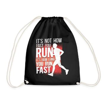 Running Runner Half Marathon - Turnbeutel - Schwarz - Vorne
