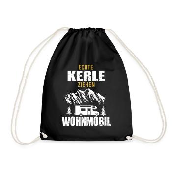 Wohnmobil Camping Zubehör - Turnbeutel - Schwarz - Vorne