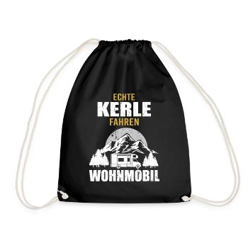 Wohnmobil Camping Zubehör - Turnbeutel - Schwarz - Vorne