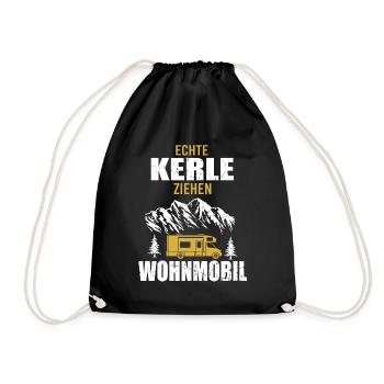 Wohnmobil Camping Zubehör - Turnbeutel - Schwarz - Vorne