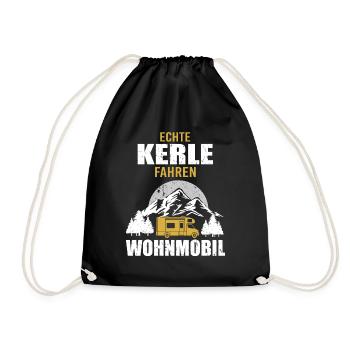 Wohnmobil Camping Zubehör - Turnbeutel - Schwarz - Vorne
