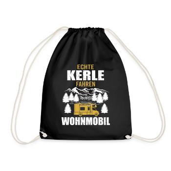 Wohnmobil Camping Zubehör - Turnbeutel - Schwarz - Vorne