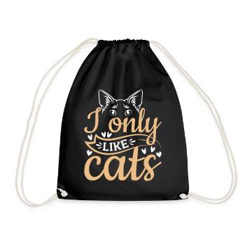 Cat owner Cute cat lover - Drawstring Bag - black - Front