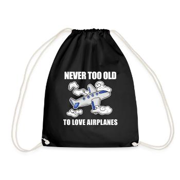 Flugzeuge Flugzeug Pilot Geschenk - Turnbeutel - Schwarz - Vorne