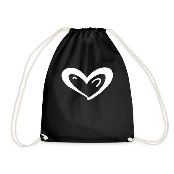 Symbole du cœur Amour - Sac de sport léger - noir - Devant
