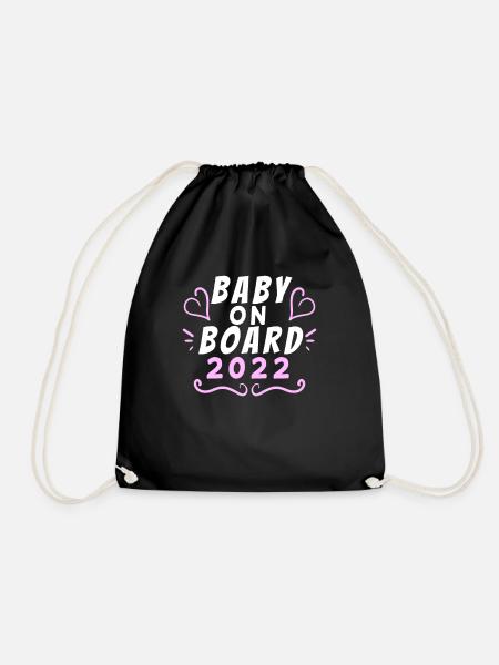 Baby 2022 - Geburt Schwanger 2022 - Turnbeutel - Schwarz