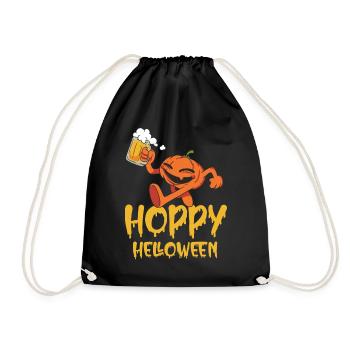 Pumpkin Beer Mug Funny Hoppy Halloween - Drawstring Bag - black - Front