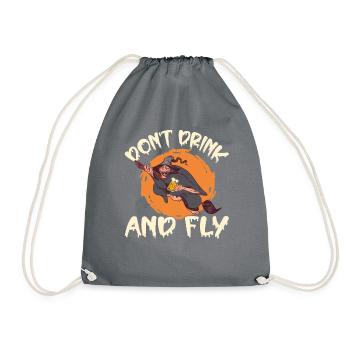 Motif de fête d’Halloween de sorcière ne buvez pas et ne volez pas - Sac de sport léger - gris - Devant