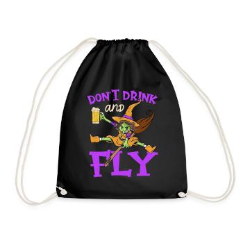 Motif de fête d’Halloween de sorcière ne buvez pas et ne volez pas - Sac de sport léger - noir - Devant