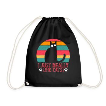 Amoureux des chats Drôle Propriétaire de chat J’aime juste les chats - Sac de sport léger - noir - Devant