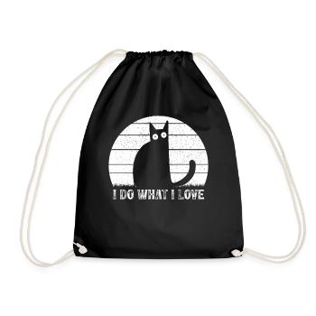 Katzenliebhaber Lustige Katze Meme Ich tue was ich - Turnbeutel - Schwarz - Vorne