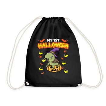 My First Halloween Scary Hallow's Eve Birthday - Drawstring Bag - black - Front