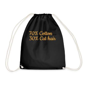 Drôle de chat I 70% Coton 30% Poils de chat I Lus - Sac de sport léger - noir - Devant