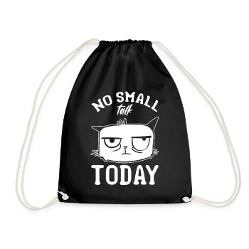 Drôle de chat Meme I Pas de petite conversation aujourd’hui I Lusti - Sac de sport léger - noir - Devant