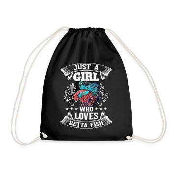 Just A Girl Who Loves Betta Fish Siamesischer Kamp - Turnbeutel - Schwarz - Vorne