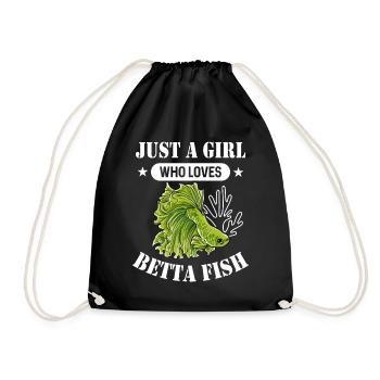 Just A Girl Who Loves Betta Fish Siamesischer Kamp - Turnbeutel - Schwarz - Vorne