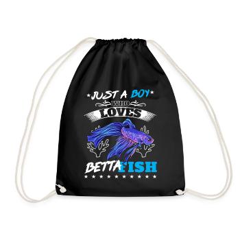 Just A Boy Who Loves Betta Fish Siamesischer Kampf - Turnbeutel - Schwarz - Vorne