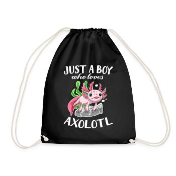 Just A Girl Who Loves Axolotls Jungen Süßes Axolot - Turnbeutel - Schwarz - Vorne