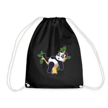 Panda Zweig - Turnbeutel - Schwarz - Vorne