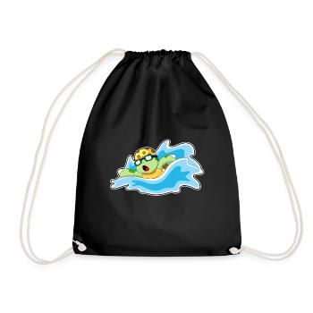 Turtle Swimming Goggles Summer - Drawstring Bag - black - Front
