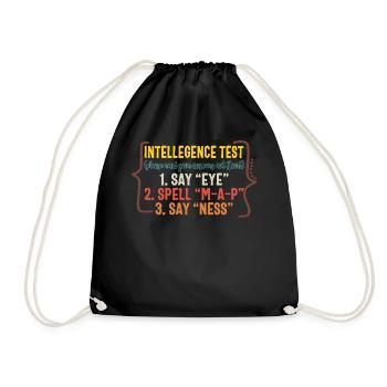 Father Shirt, Intelligence Test Read Your Answers - Drawstring Bag - black - Front