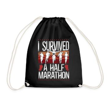 Running Runner Half Marathon - Turnbeutel - Schwarz - Vorne