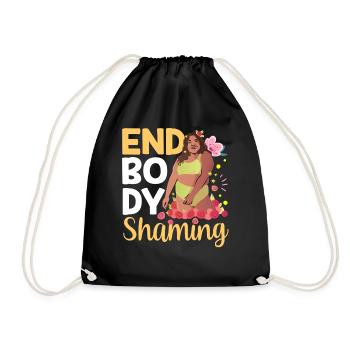 End Body Shaming Stop Annoying Body shaming - Drawstring Bag - black - Front