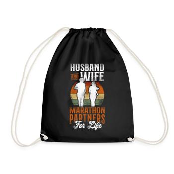 Running Runner Half Marathon - Drawstring Bag - black - Front