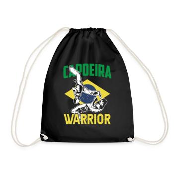 Brazilian Capoeira Warrior Brazil Hobby - Drawstring Bag - black - Front