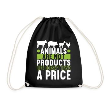 Vegan Vegetarians - Drawstring Bag - black - Front