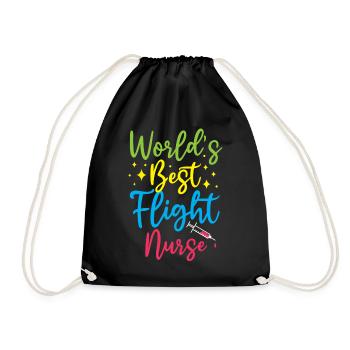 The Best Flight Nurse in the World Flight Doctor - Drawstring Bag - black - Front