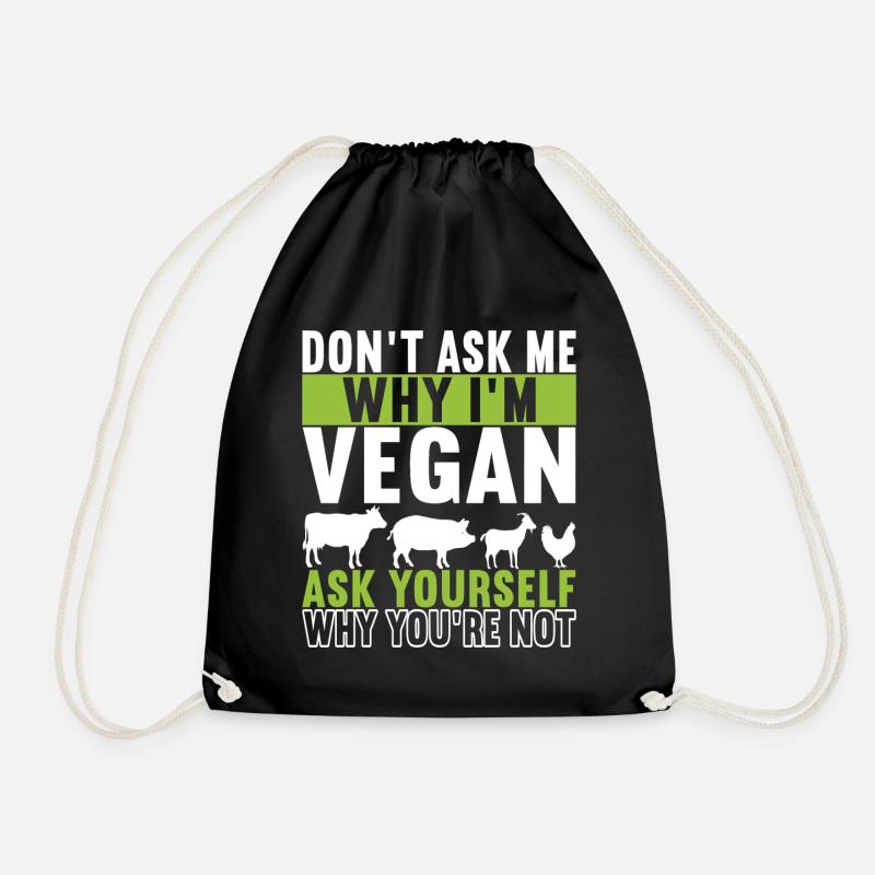 Vegan Vegetarier - Turnbeutel - Schwarz