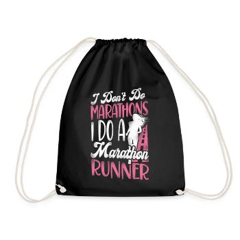 Running Runner Half Marathon - Turnbeutel - Schwarz - Vorne