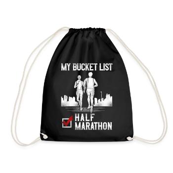 Running Runner Half Marathon - Turnbeutel - Schwarz - Vorne
