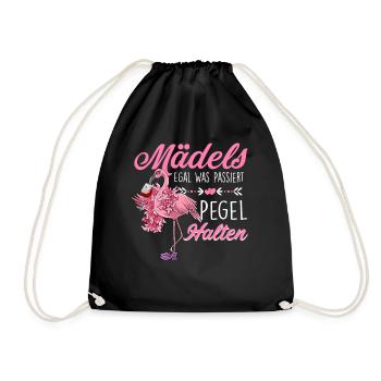 Mädels Egal Was Passiert Pegel Halten Wein Pink Fl - Turnbeutel - Schwarz - Vorne