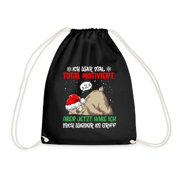 Ich War Mal Total Motiviert Weihnachten Alpaka Lam - Turnbeutel - Schwarz - Vorne